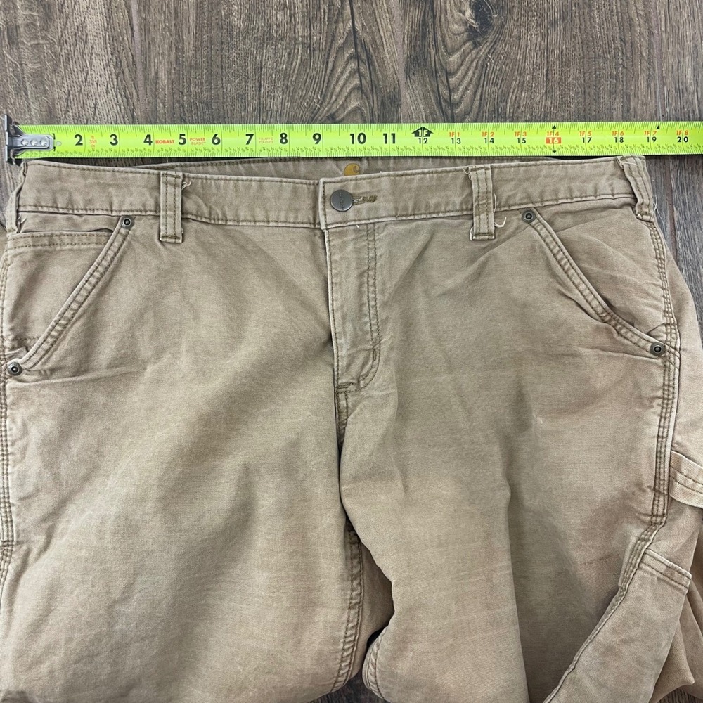 Carhartt Hiking Pants Women 16 Duck Tan Original Fit Gorpcore Granola Girl - Picture 8 of 10